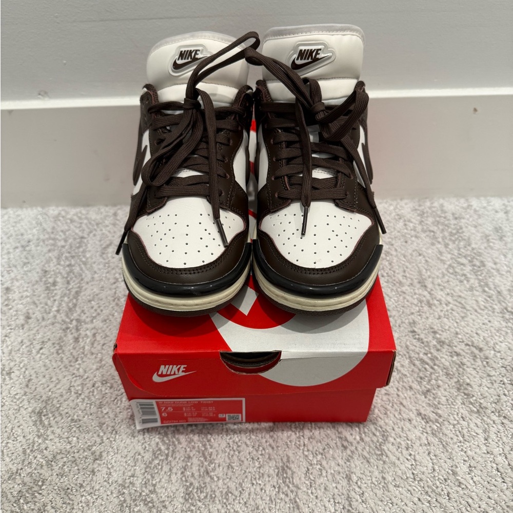 Nike Dunk Low Twist Sneakers in Brown and White